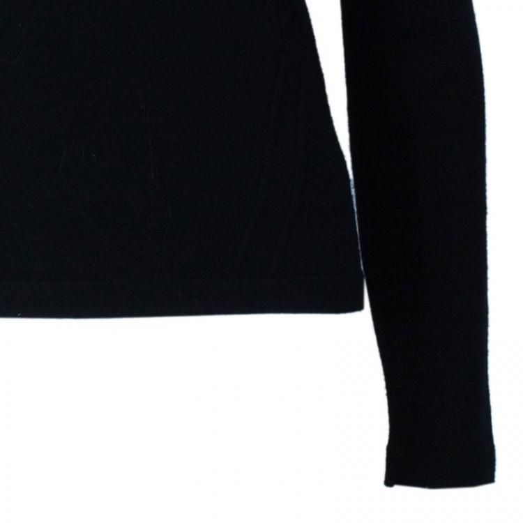 Pre Owned Burberry Black Novacheck Knit Top S