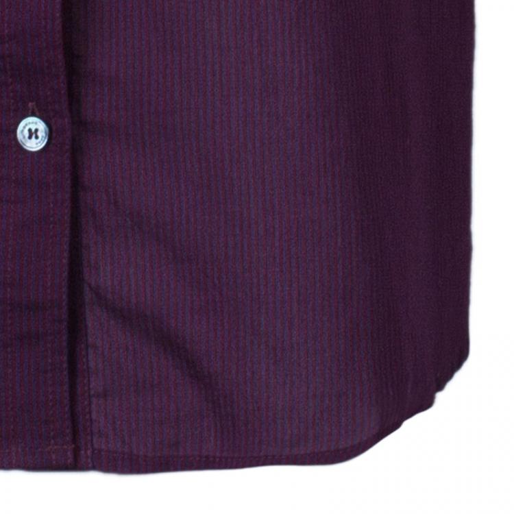 Pre Owned Burberry Brit Purple Striped Top L