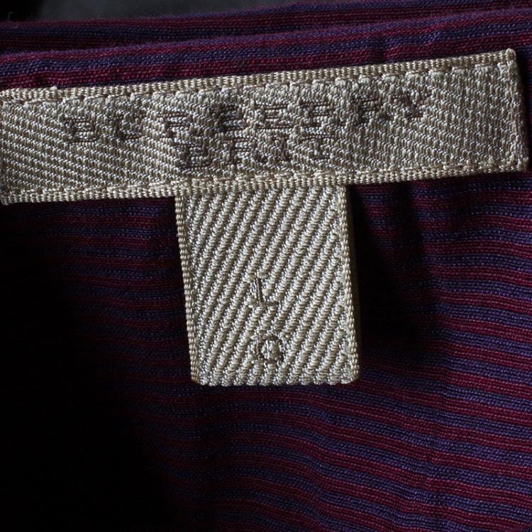 Pre Owned Burberry Brit Purple Striped Top L