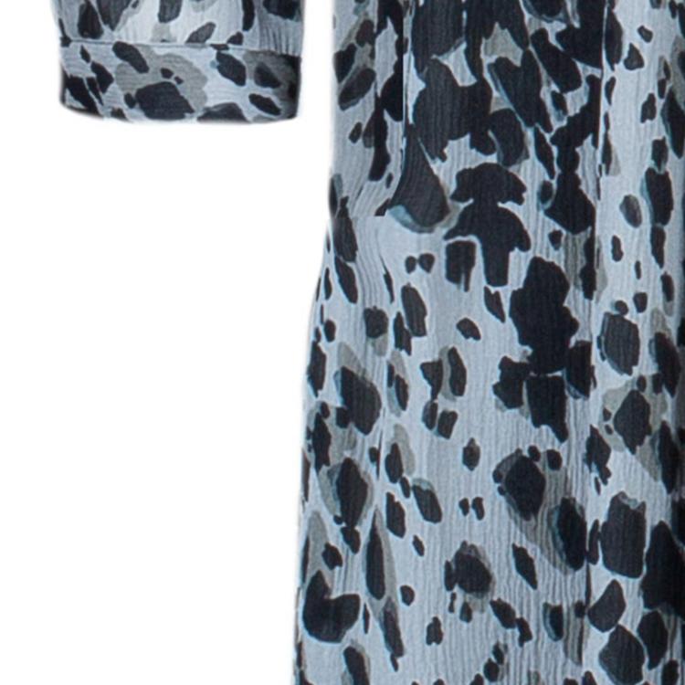 Pre Owned Burberry Grey Leopard Print Dress M