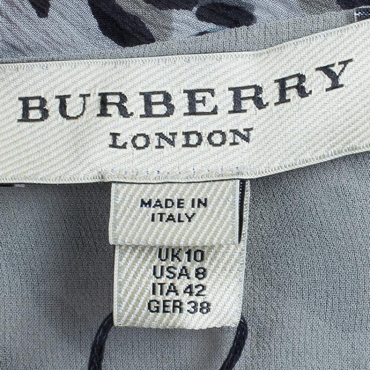 Pre Owned Burberry Grey Leopard Print Dress M