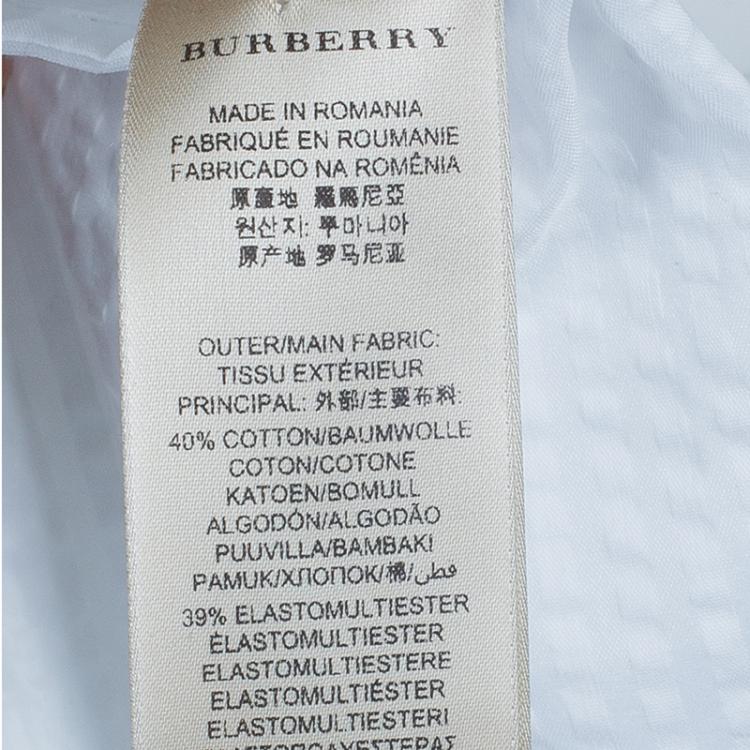Pre Owned Burberry White Striped Blouse M