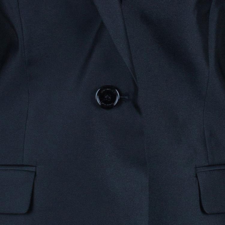 Pre Owned Burberry Black Silk Tailored Blazer M