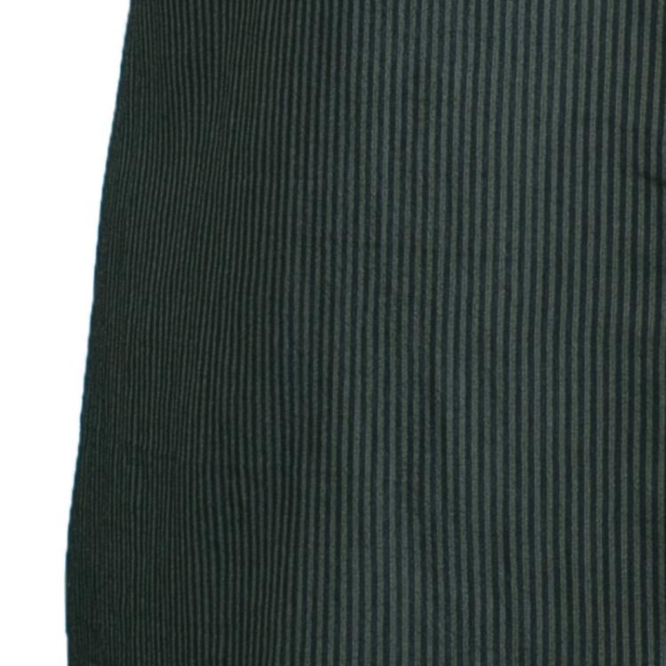 Pre Owned Burberry Brit Military Green Striped Button Down Shirt XL