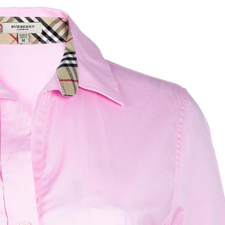 Pre Owned Burberry Pink Cotton Shirt M