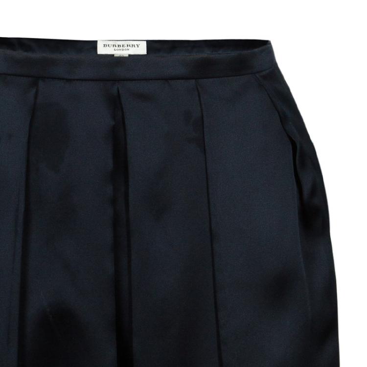 Pre Owned Burberry Black Silk Knee-length Skirt M