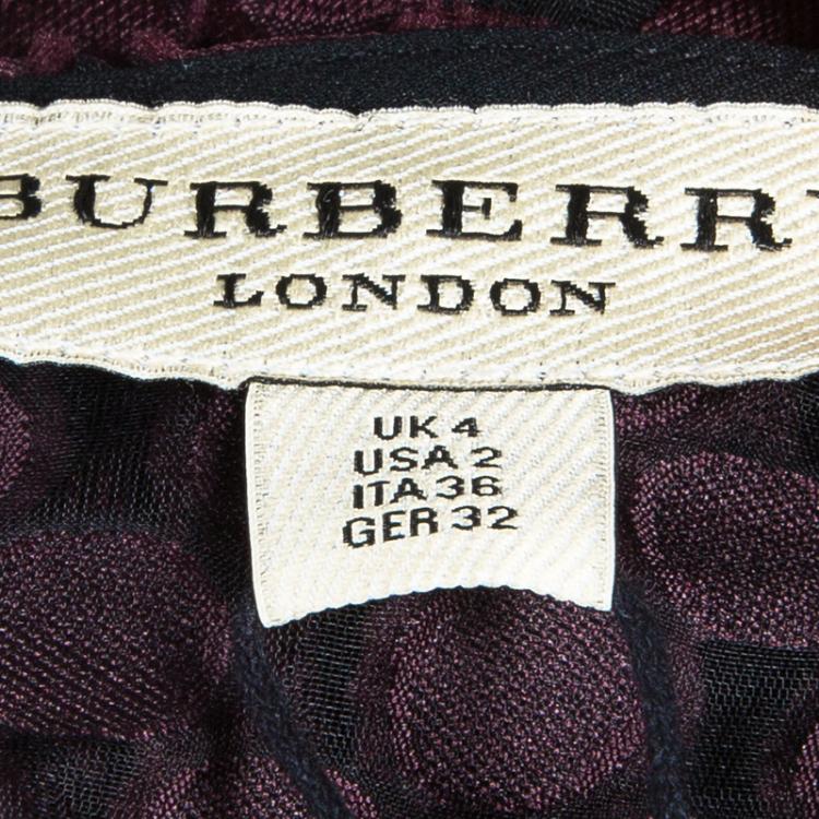 مملوكة مسبقًا Burberry London Plum Claret Dress XS