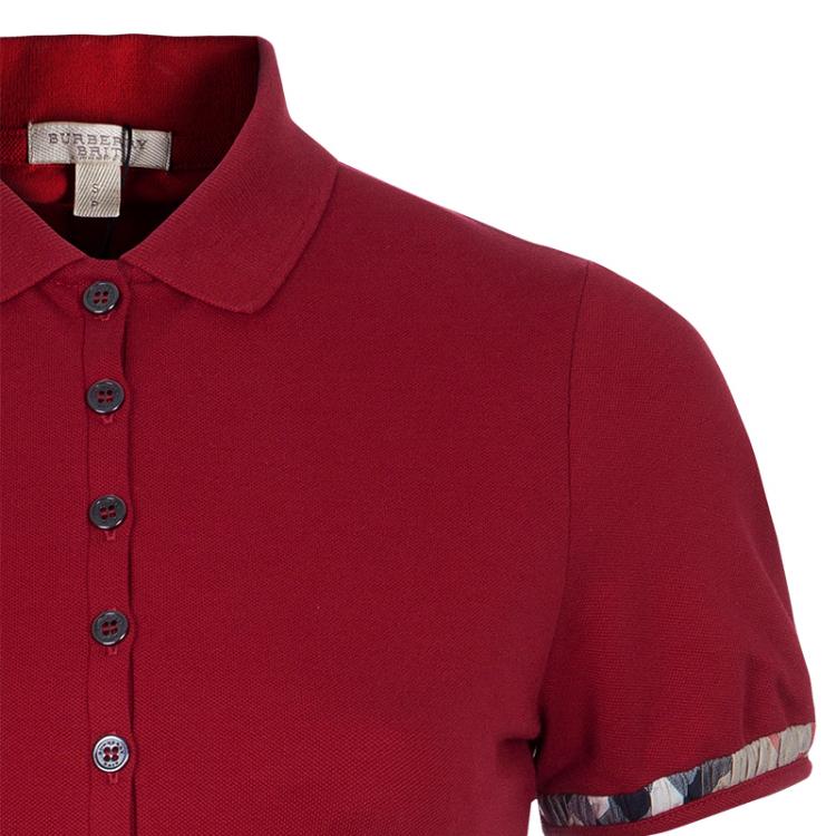 Pre Owned Burberry Brit Red Polo Shirt S