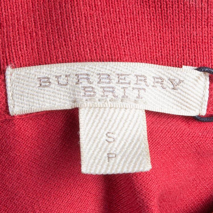 Pre Owned Burberry Brit Red Polo Shirt S