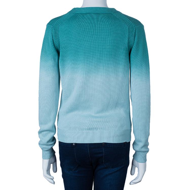 مملوكة مسبقًا Burberry Brit Green and White Gradient Sweater S