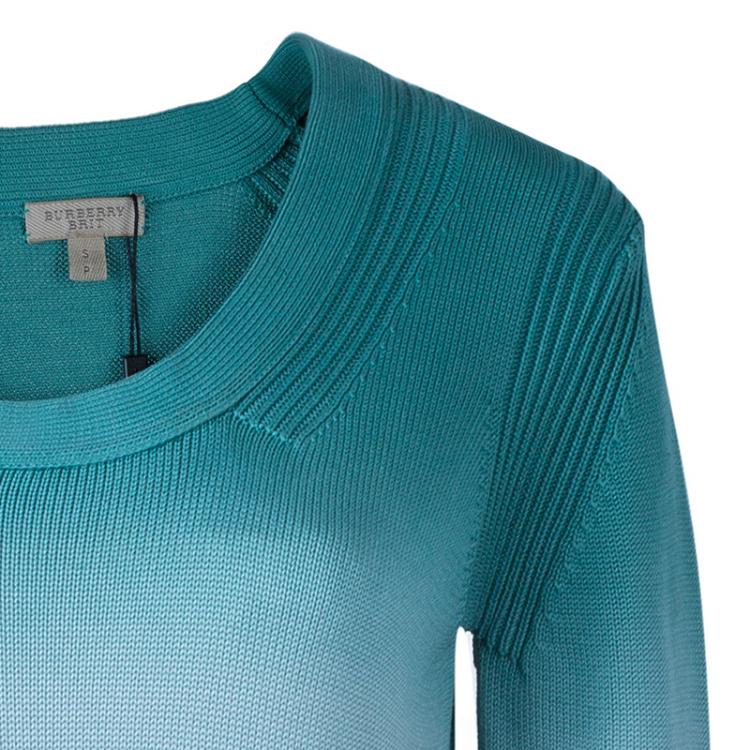 مملوكة مسبقًا Burberry Brit Green and White Gradient Sweater S