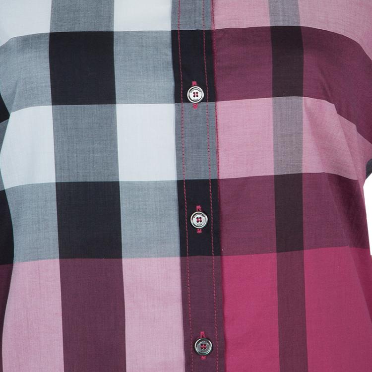 Pre Owned Burberry Pink Novacheck Long Sleeve Buttondown Cotton Shirt M