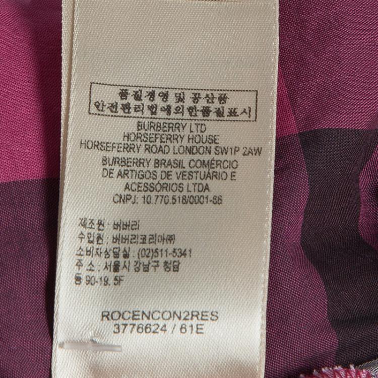 Pre Owned Burberry Pink Novacheck Long Sleeve Buttondown Cotton Shirt M
