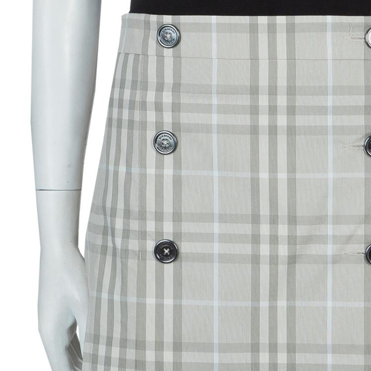 مملوكة مسبقًا Burberry Novacheck Wraparound Pleated Mini Skirt M