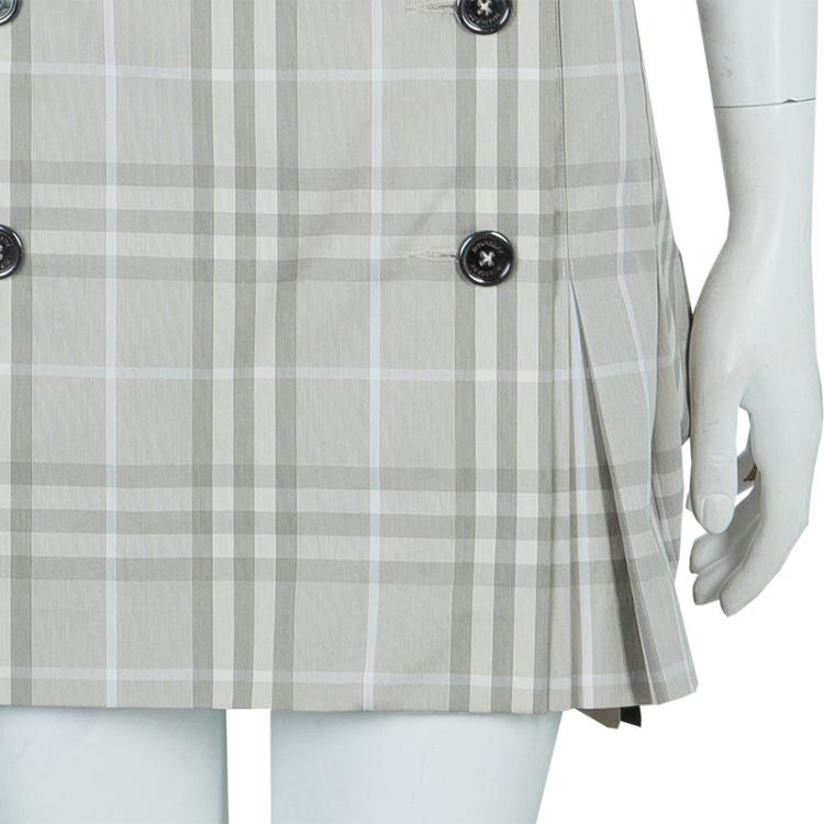 مملوكة مسبقًا Burberry Novacheck Wraparound Pleated Mini Skirt M