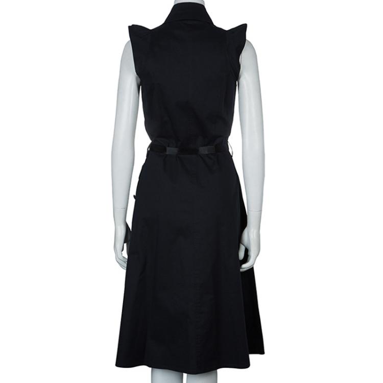 Pre Owned Burberry Navy Blue Knee Length Trench Dress M