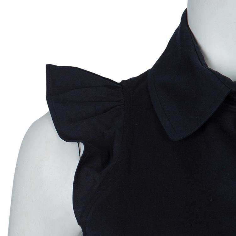 Pre Owned Burberry Navy Blue Knee Length Trench Dress M