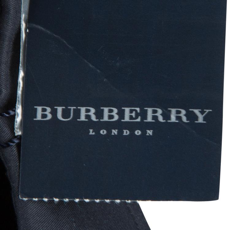Pre Owned Burberry Navy Blue Knee Length Trench Dress M