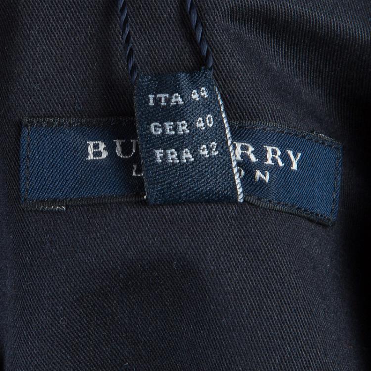 Pre Owned Burberry Navy Blue Knee Length Trench Dress M