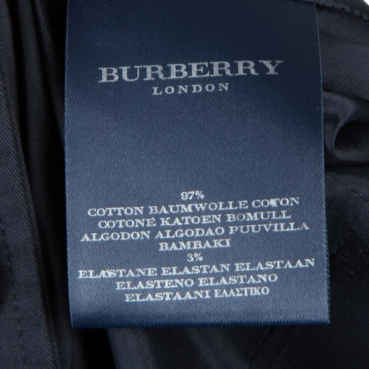 Pre Owned Burberry Navy Blue Knee Length Trench Dress M