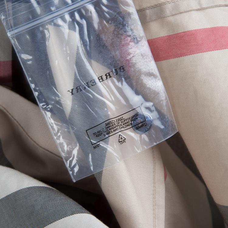 Pre Owned Burberry Brit Beige Novacheck Button Down Long Sleeve Cotton Shirt M