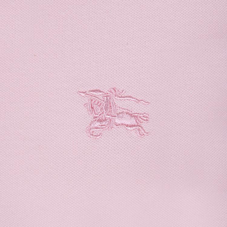Pre Owned Burberry Brit Light Pink Novacheck Collar Polo Shirt S