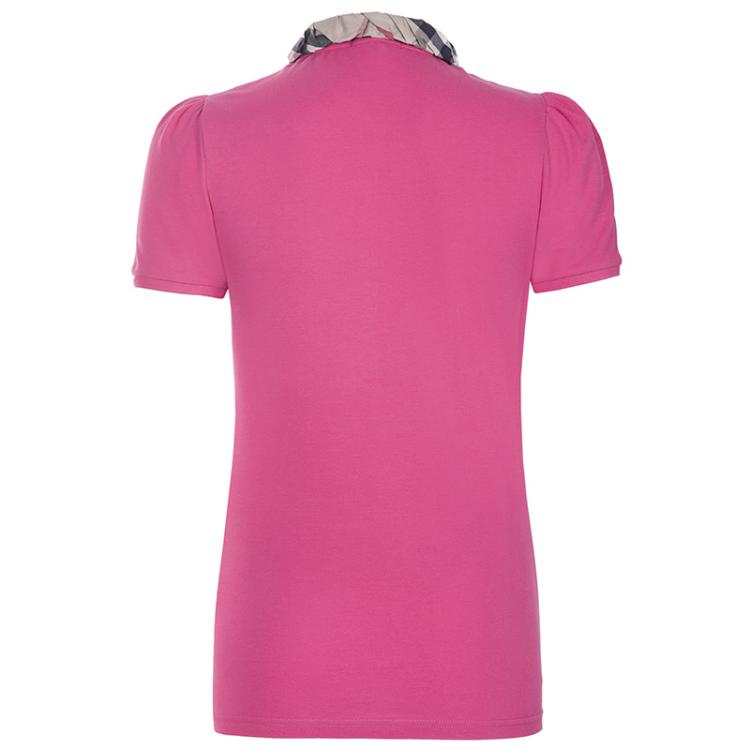 Pre Owned Burberry Brit Crimson Pink Novacheck Collar Polo Shirt L