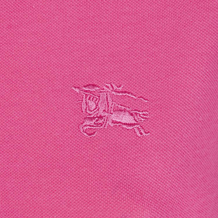 Pre Owned Burberry Brit Crimson Pink Novacheck Collar Polo Shirt L