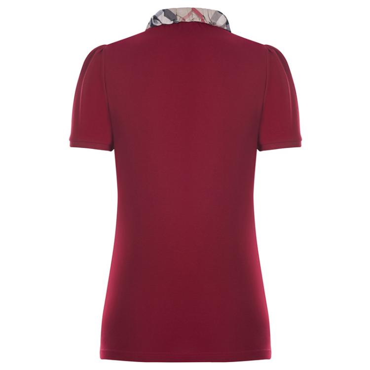 Pre Owned Burberry Brit Red Novacheck Collar Polo Shirt M