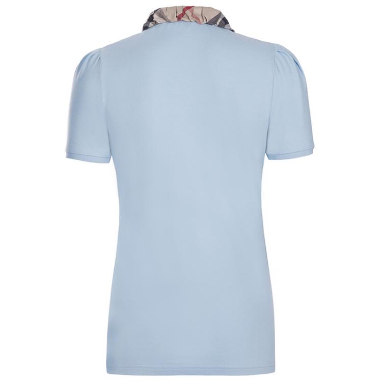 Pre Owned Burberry Brit Light Blue Novacheck Collar Polo Shirt S