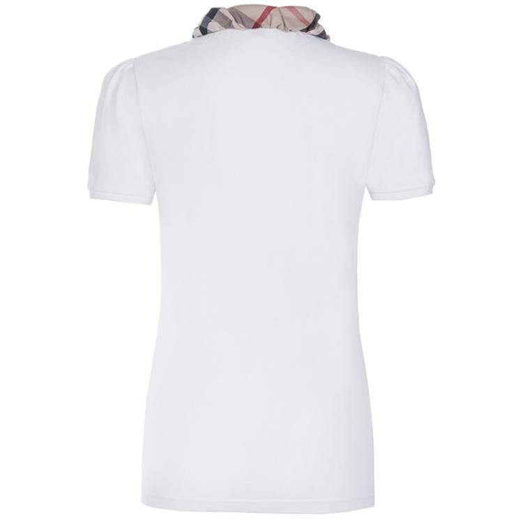 Pre Owned Burberry Brit White Novacheck Collar Polo Shirt L