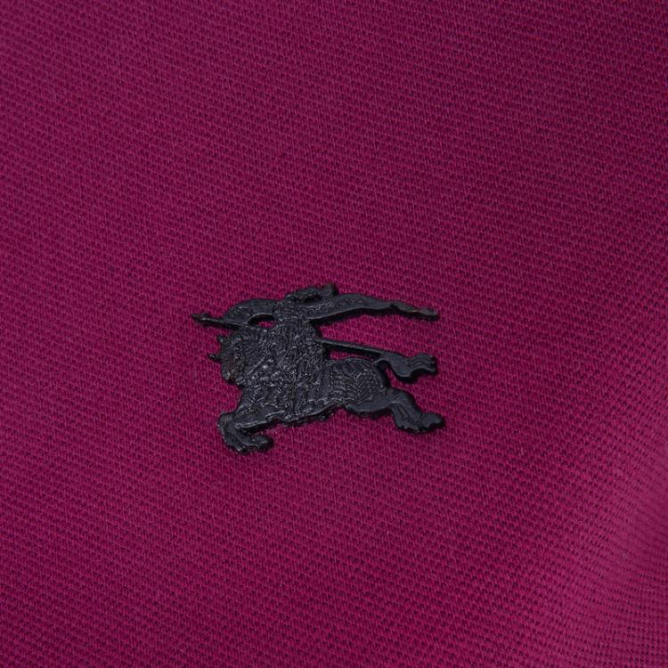 Pre Owned Burberry Brit Magenta Pink Short Sleeve Polo Shirt L