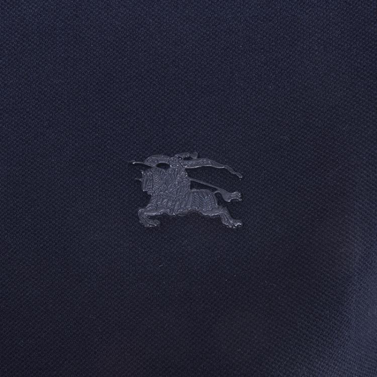Pre Owned Burberry Brit Navy Blue Short Sleeve Polo Shirt M