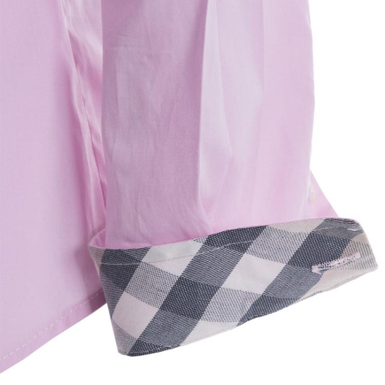 Pre Owned Burberry Brit Light Pink Novacheck Detail Cotton Shirt S