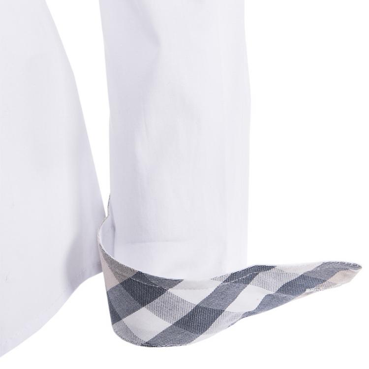 Pre Owned Burberry Brit White Novacheck Detail Cotton Shirt L