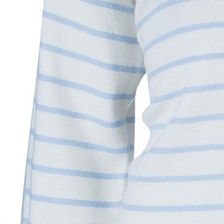Pre Owned Burberry Brit White and Blue Striped Sweater M 