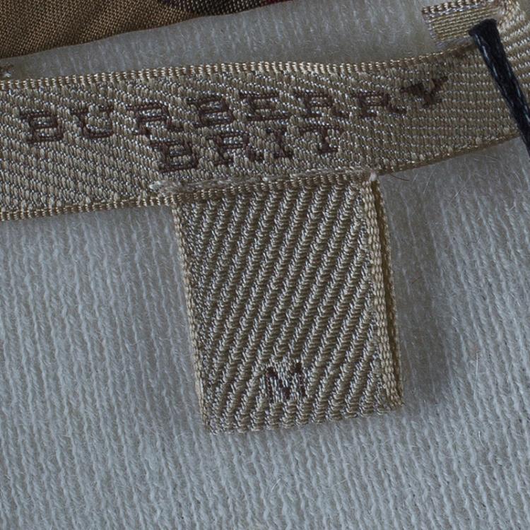 Pre Owned Burberry Brit White and Blue Striped Sweater M 