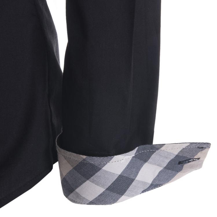مملوكة مسبقًا Burberry Brit Black Novacheck Detail Cotton Shirt S