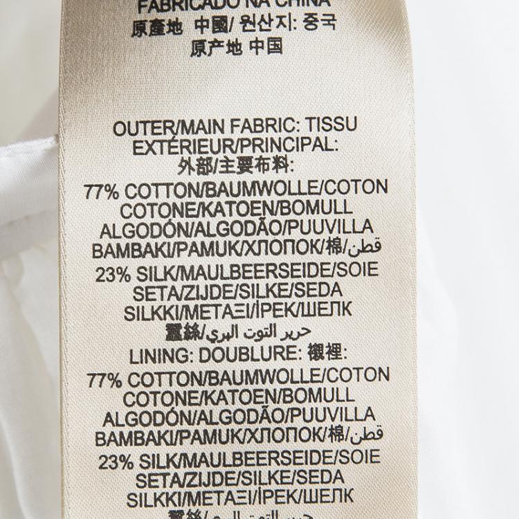 Pre Owned Burberry Brit White Cotton Gathered Skirt L