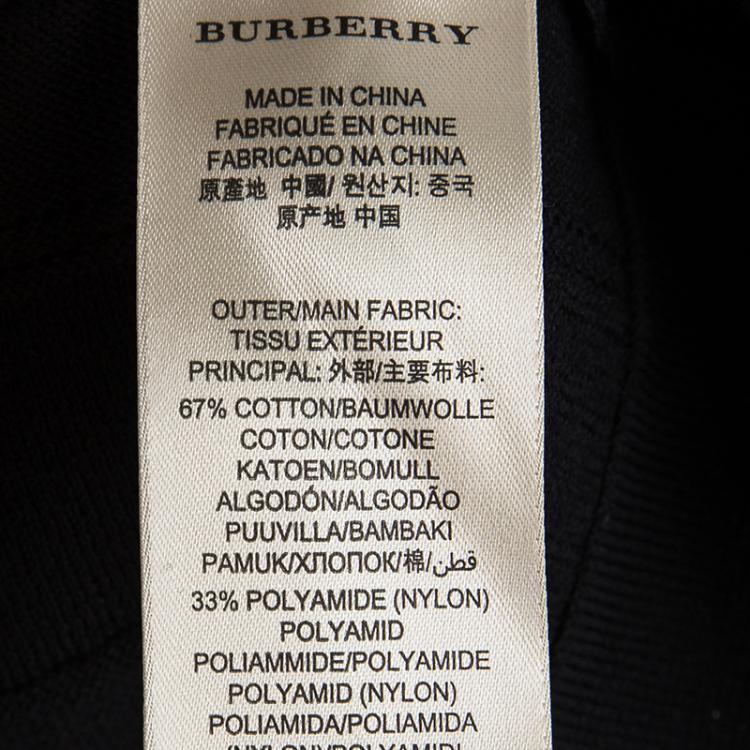 Pre Owned Burberry London Black Knit Pintuck Detail Short Sleeve Top L