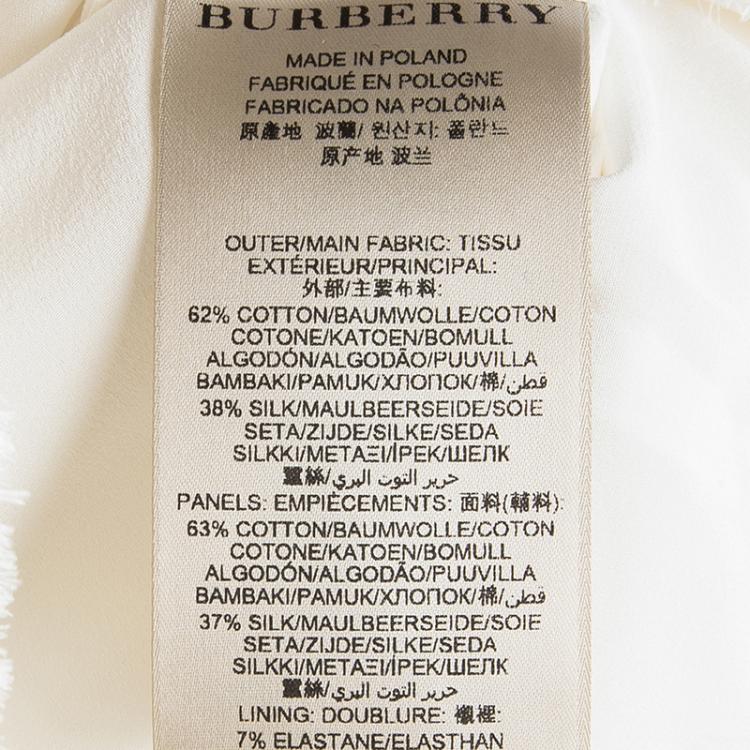 Pre Owned Burberry London Parchment White Fringe Detail Mini Skirt S