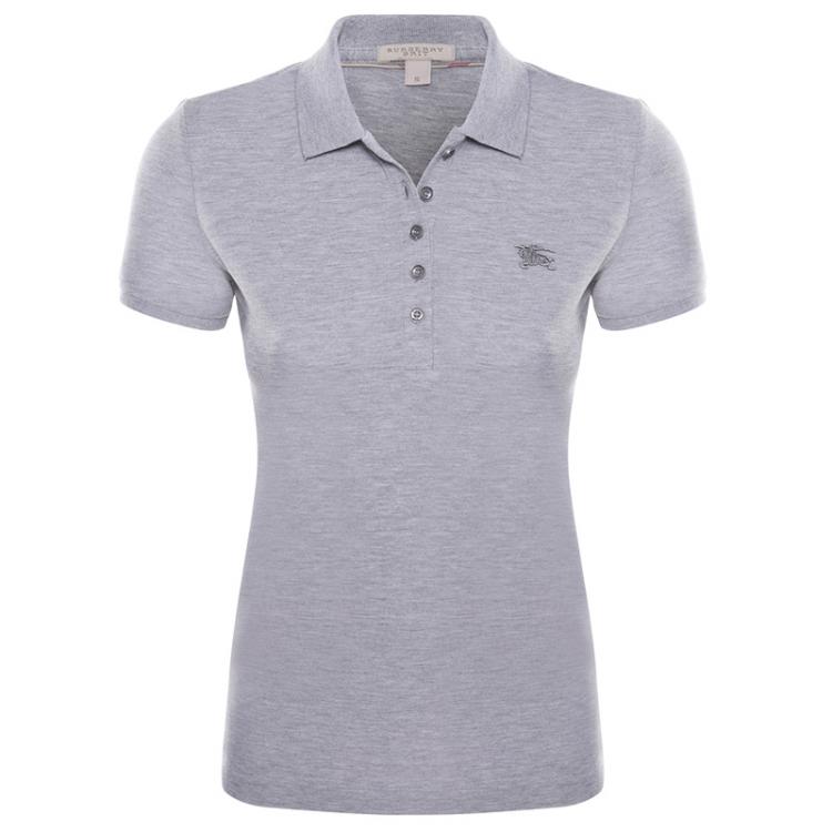 Burberry Brit Grey Melange Short Sleeve Polo Shirt M Burberry | TLC