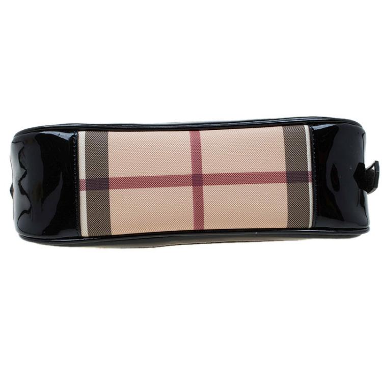 Pre Owned Burberry Beige Nova Check Coated Canvas Small Newbury Sling Bag