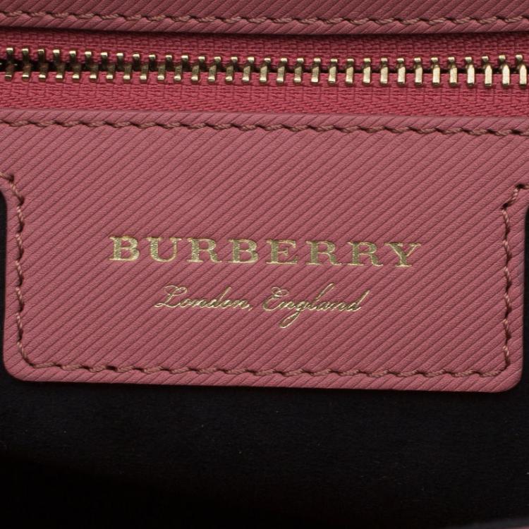 Pre Owned Burberry Tri Color Leather Medium DK88 Top Handle Bag