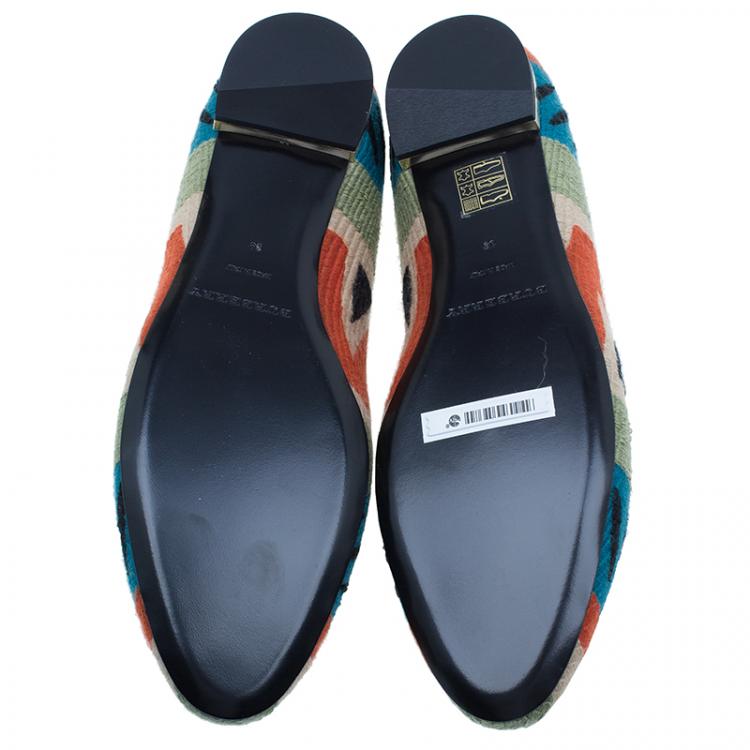 Pre Owned Burberry Prosum Multicolor Hoadley Tapestry Smoking Slippers Size 39