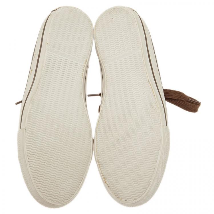 مملوكة مسبقًا Burberry Beige Novacheck Canvas and Leather Sneakers Size 40