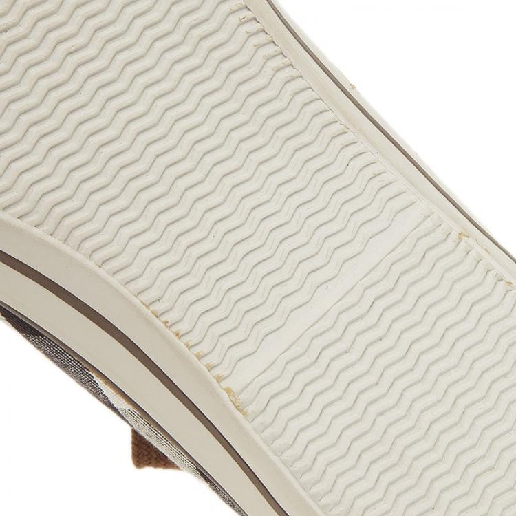 مملوكة مسبقًا Burberry Beige Novacheck Canvas and Leather Sneakers Size 40