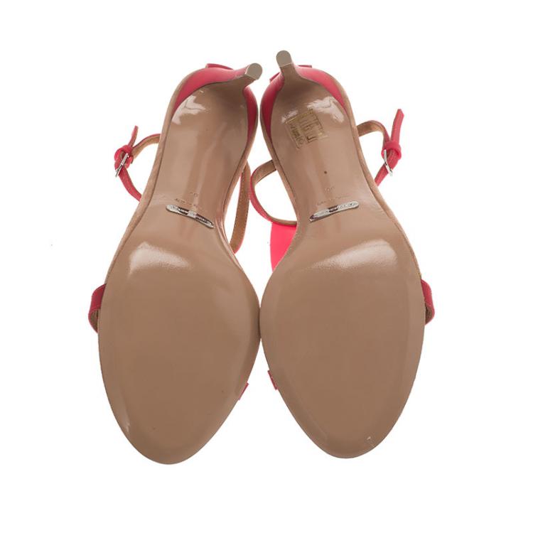 Pre Owned Burberry Prorsum Red Vinyl Sandals Size 39