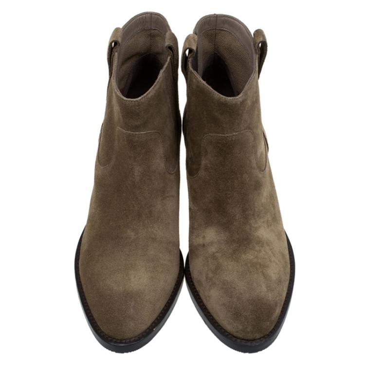 Pre Owned Burberry Brown Suede Coletta Ankle Boots Size 40