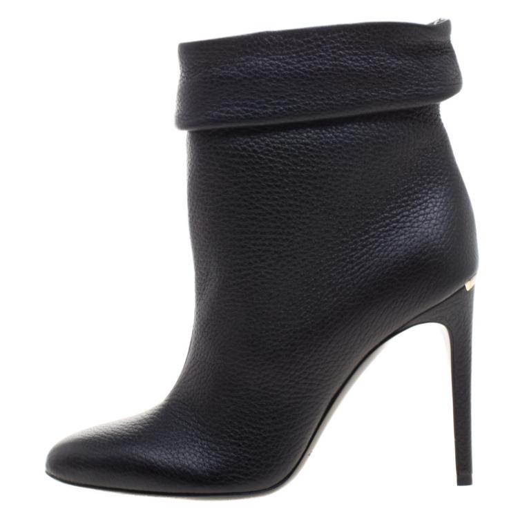 Pre Owned Burberry Black Leather Epworth Ankle Boots Size 37